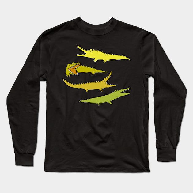 Crocodiles Long Sleeve T-Shirt by Cecilia Mok